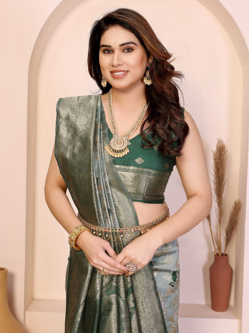 Pure Cotton Spun Saree with Jacquard Zari Weaving