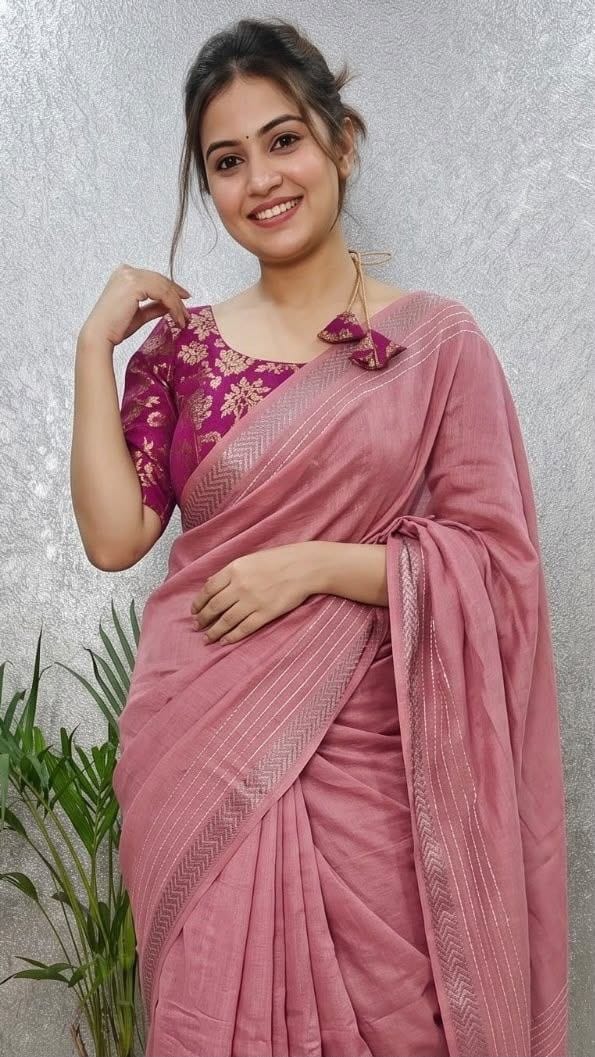 Mal Mal Cotton Silk Saree with Jacquard Zari Blouse