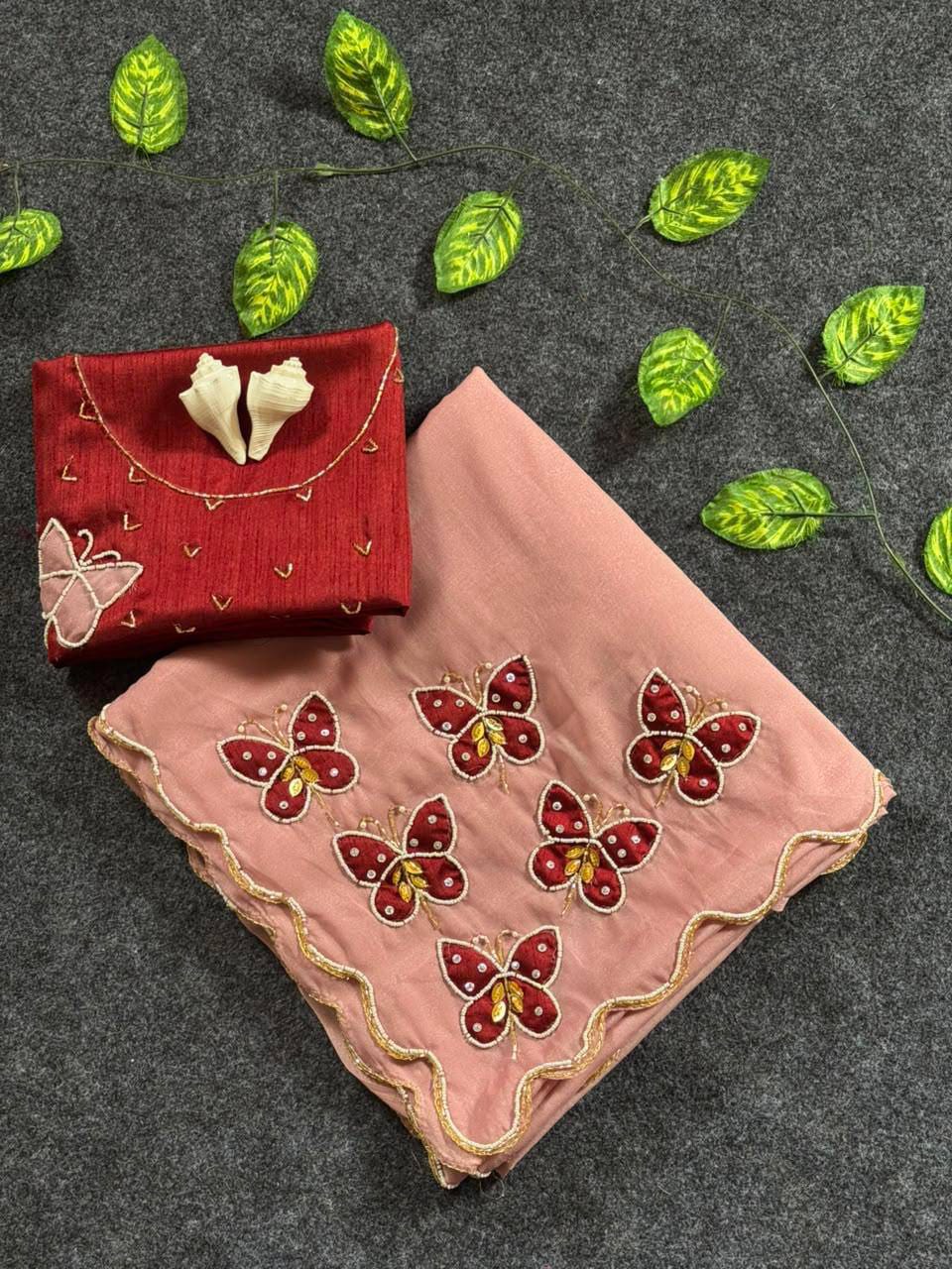 Butterfly Handwork Georgette Saree with Designer Blous