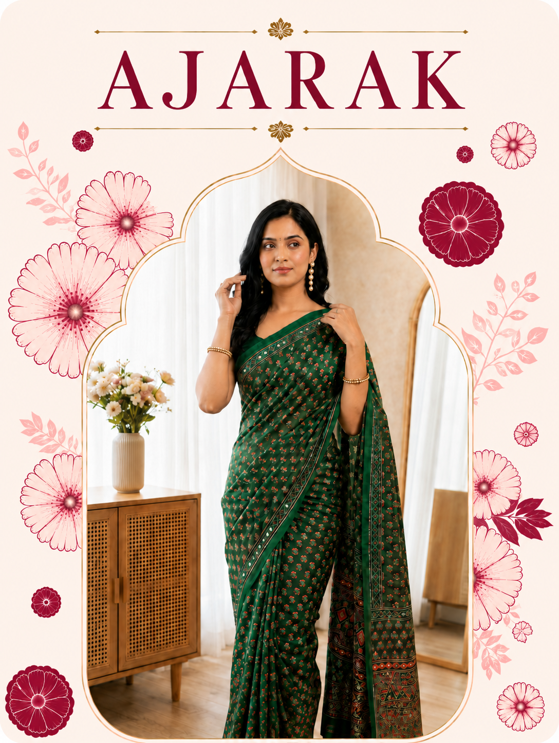 Ajrakh Saree