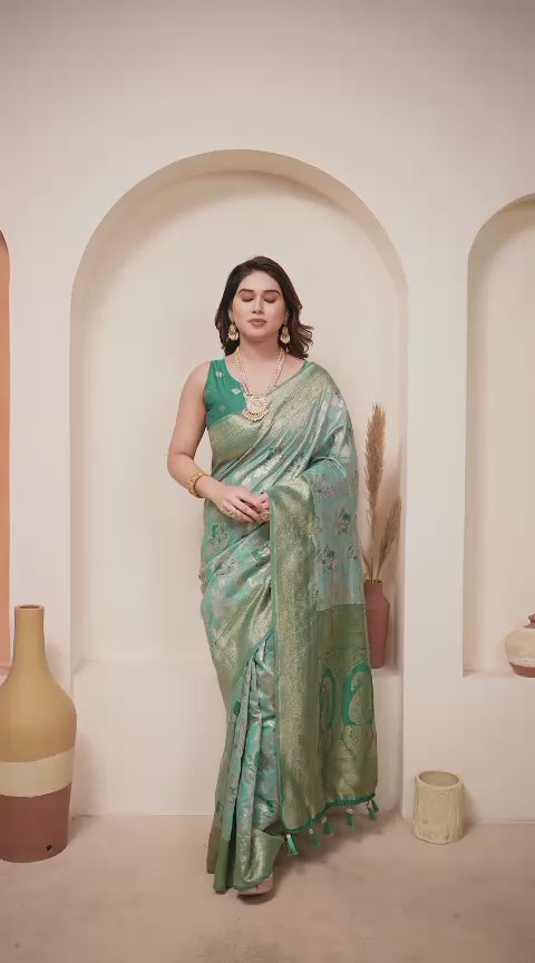Pure Cotton Spun Saree with Jacquard Zari Weaving